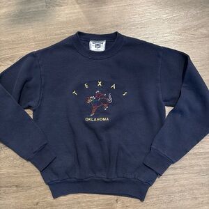 Youth Navy Texas Oklahoma Graphic Sweater